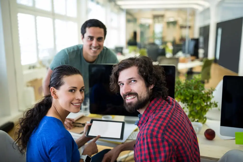 Team having meeting about enterprise seo